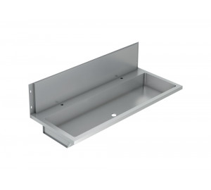 Collective wall hung washbasin, 304 stainless steel with blacksplash 1200mm